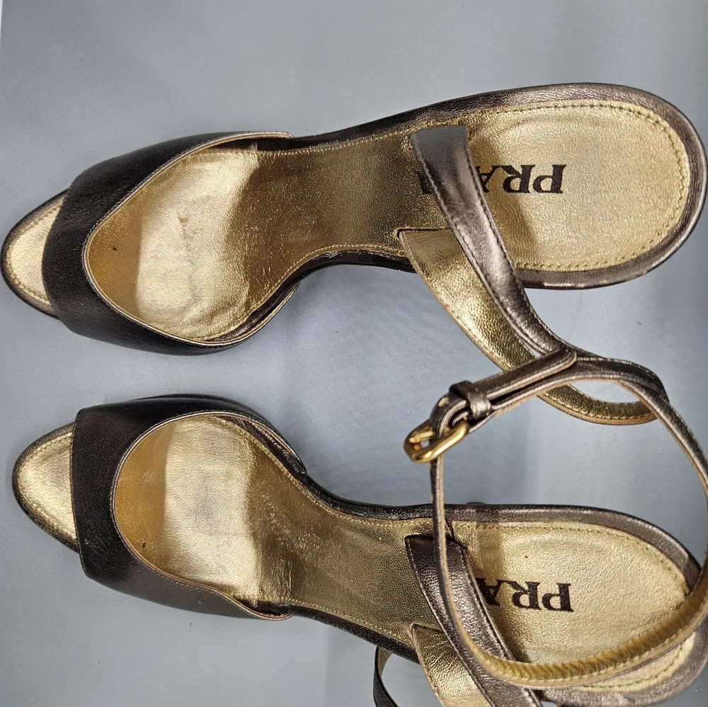 Prada Ankle Strap Leather Sandal - Picture 2 of 6